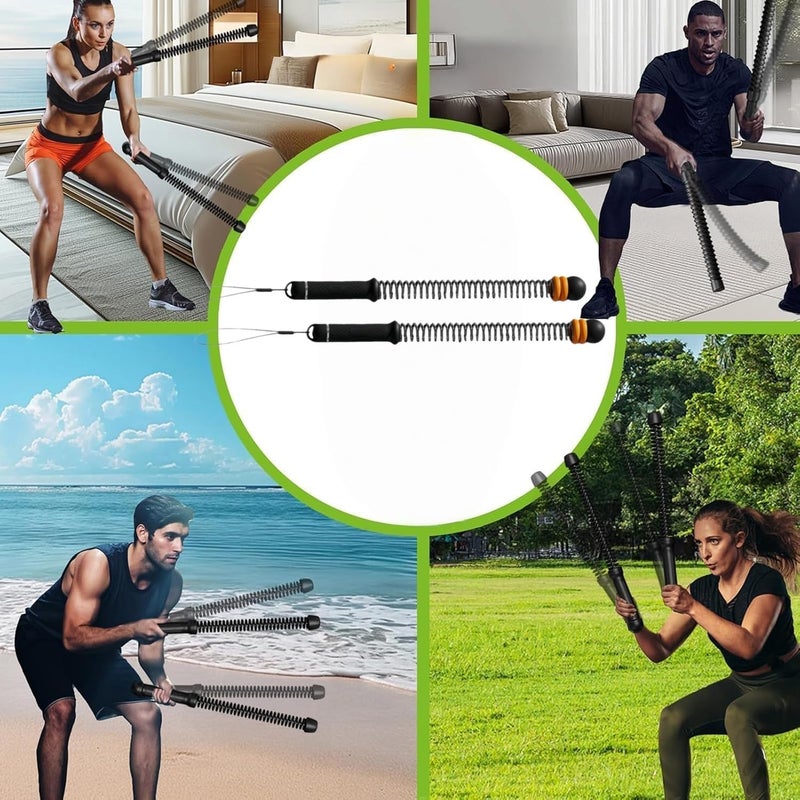 Vynoraxis Ropeless Battle Rope Battle Ropes for Home Gym - 2PCS workout ropes with Non-Slip Handles, Durable Workout Ropes for All Fitness Levels - Image 2